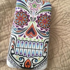 Slim embossed sugar skull wallet